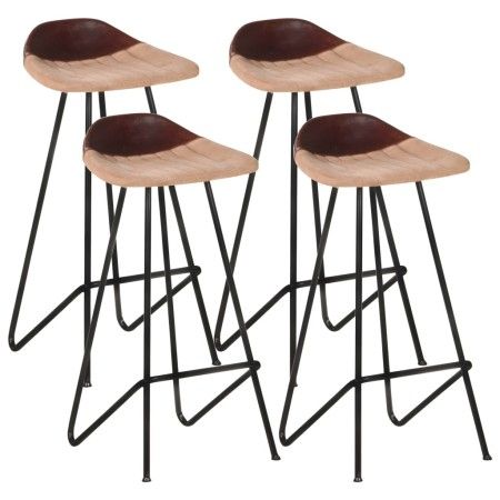 Küchenhocker 4 Einheiten braunes Echtleder von vidaXL, Küchenhocker - Ref: Foro24-320646, Preis: 171,86 €, Rabatt: %