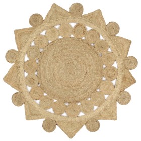 Alfombra hecha a mano de yute trenzado 120 cm de vidaXL, Alfombras - Ref: Foro24-133714, Precio: 56,30 €, Descuento: %