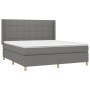 Box spring bed mattress and LED lights dark gray fabric 160x200 cm by vidaXL, Beds and slatted bases - Ref: Foro24-3138886, P...
