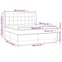 Box spring bed mattress and LED lights dark gray fabric 160x200 cm by vidaXL, Beds and slatted bases - Ref: Foro24-3138886, P...