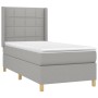 Box spring bed mattress and LED lights light gray fabric 100x200 cm by vidaXL, Beds and slatted bases - Ref: Foro24-3138853, ...