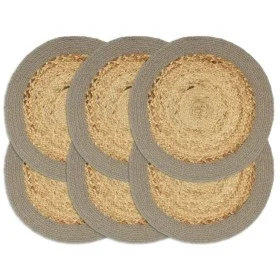 Tischset 6 Stück Jute und natürliche und graue Baumwolle 38 cm von vidaXL, Tischsets - Ref: Foro24-133861, Preis: 24,68 €, Ra...