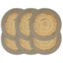 Placemat 6 pcs jute and natural and gray cotton 38 cm by vidaXL, Placemats - Ref: Foro24-133861, Price: 24,68 €, Discount: %