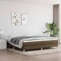 Dark brown fabric bed frame 200x200 cm by vidaXL, Beds and slatted bases - Ref: Foro24-3120641, Price: 114,26 €, Discount: %