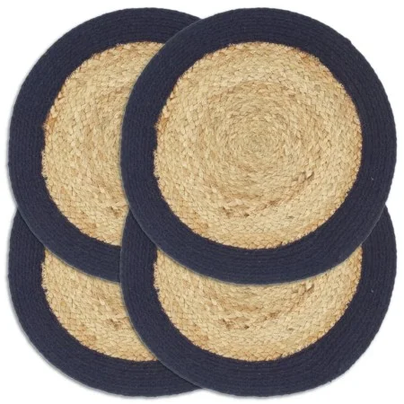 Rundes Tischset 4 Stück Jute Naturbaumwolle blau 38 cm von vidaXL, Tischsets - Ref: Foro24-133862, Preis: 21,54 €, Rabatt: %