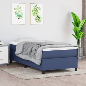 Estructura de cama de tela azul 80x200 cm
