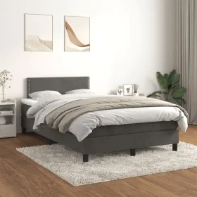 Boxspringbett mit dunkelgrauer Samtmatratze 120x200 cm von vidaXL, Betten und Lattenroste - Ref: Foro24-3141234, Preis: 339,5...