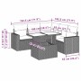 Set de sofás de jardín 6 pzas y cojines ratán sintético gris