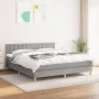 Box spring bed with light gray fabric mattress 180x200 cm by vidaXL, Beds and slatted bases - Ref: Foro24-3140953, Price: 514...