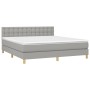 Box spring bed with light gray fabric mattress 180x200 cm by vidaXL, Beds and slatted bases - Ref: Foro24-3140953, Price: 535...