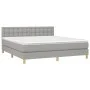 Box spring bed with light gray fabric mattress 180x200 cm by vidaXL, Beds and slatted bases - Ref: Foro24-3140953, Price: 514...
