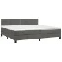 Cama box spring con colchón terciopelo gris oscuro 200x200 cm de vidaXL, Camas y somieres - Ref: Foro24-3141264, Precio: 525,...