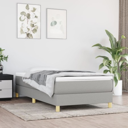 Light gray fabric bed frame 90x200 cm by vidaXL, Beds and slatted bases - Ref: Foro24-3120582, Price: 80,16 €, Discount: %