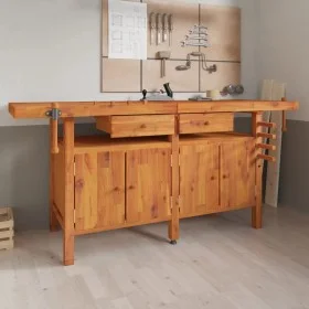 Workbench with drawers and screws wooden bench 192x62x83 cm by vidaXL, Work tables - Ref: Foro24-153326, Price: 425,46 €, Dis...