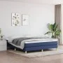 Estructura de cama de tela azul 160x200 cm de vidaXL, Camas y somieres - Ref: Foro24-3120628, Precio: 109,89 €, Descuento: %