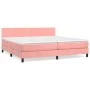 Box spring bed with pink velvet mattress 200x200 cm by vidaXL, Beds and slatted bases - Ref: Foro24-3141208, Price: 509,62 €,...