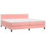Box spring bed with pink velvet mattress 200x200 cm by vidaXL, Beds and slatted bases - Ref: Foro24-3141208, Price: 509,62 €,...