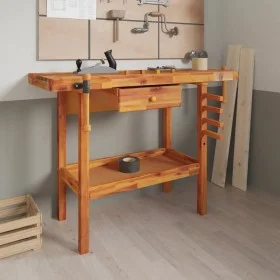 Workbench drawer and screws acacia wood bench 124x52x83cm by vidaXL, Work tables - Ref: Foro24-153320, Price: 204,88 €, Disco...