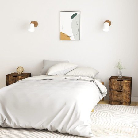 Mesitas noche 2 uds madera ingeniería roble ahumado 40x40x50 cm en Mesitas de noche | Comprar online en Foro24