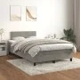 Cama box spring con colchón terciopelo gris claro 120x200 cm de vidaXL, Camas y somieres - Ref: Foro24-3141233, Precio: 369,8...