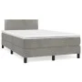Box spring bed with light gray velvet mattress 120x200 cm by vidaXL, Beds and slatted bases - Ref: Foro24-3141233, Price: 369...