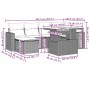 Set de sofás de jardín 7 pzas con cojines ratán sintético negro