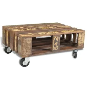 Coffee table with 4 recycled wood wheels by vidaXL, Coffee table - Ref: Foro24-240949, Price: 191,46 €, Discount: %