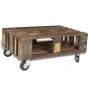 Couchtisch mit 4 Rädern aus recyceltem Holz von vidaXL, Couchtisch - Ref: Foro24-240949, Preis: 191,46 €, Rabatt: %