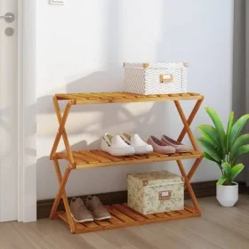 Folding shelf 3 heights brown acacia wood 70x31x63 cm by vidaXL, Bookcases and shelves - Ref: Foro24-153328, Price: 59,71 €, ...