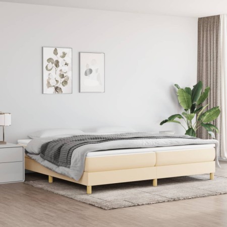 Cream fabric bed frame 200x200 cm by vidaXL, Beds and slatted bases - Ref: Foro24-3120643, Price: 119,23 €, Discount: %