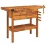 Werkbank mit Schubladen und Schrauben Akazienbank 124x52x83 cm von vidaXL, Arbeitstische - Ref: Foro24-153322, Preis: 233,11 ...