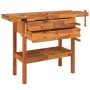 Workbench with drawers and screws acacia bench 124x52x83 cm by vidaXL, Work tables - Ref: Foro24-153322, Price: 233,58 €, Dis...