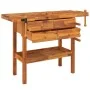 Workbench with drawers and screws acacia bench 124x52x83 cm by vidaXL, Work tables - Ref: Foro24-153322, Price: 228,77 €, Dis...