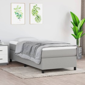 Estructura de cama de tela gris claro 90x190 cm