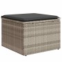 Set muebles jardín 9 pzas y cojines ratán sintético gris claro