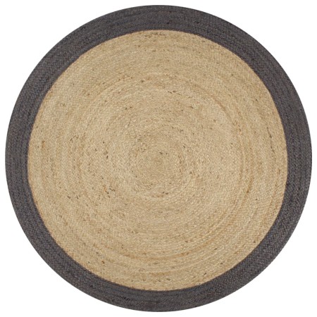 Handgefertigter Juteteppich mit dunkelgrauem Rand, 120 cm von vidaXL, Teppiche - Ref: Foro24-133678, Preis: 56,17 €, Rabatt: %