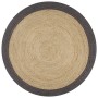 Handgefertigter Juteteppich mit dunkelgrauem Rand, 120 cm von vidaXL, Teppiche - Ref: Foro24-133678, Preis: 56,17 €, Rabatt: %