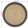 Handgefertigter Juteteppich mit dunkelgrauem Rand, 120 cm von vidaXL, Teppiche - Ref: Foro24-133678, Preis: 56,17 €, Rabatt: %