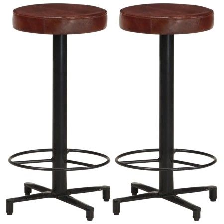 Kitchen bar stools 2 units genuine leather 66 cm by vidaXL, Kitchen stools - Ref: Foro24-321968, Price: 140,42 €, Discount: %