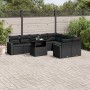 Set de sofás de jardín 10 pzas cojines ratán sintético negro