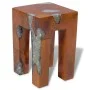 Solid teak and resin wood stool by vidaXL, Folding stools and chairs - Ref: Foro24-243470, Price: 142,40 €, Discount: %