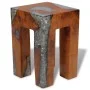 Taburete de madera maciza de teca y resina de vidaXL, Taburetes y sillas plegables - Ref: Foro24-243470, Precio: 142,13 €, De...