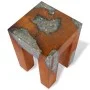 Solid teak and resin wood stool by vidaXL, Folding stools and chairs - Ref: Foro24-243470, Price: 142,40 €, Discount: %