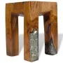 Solid teak and resin wood stool by vidaXL, Folding stools and chairs - Ref: Foro24-243470, Price: 142,40 €, Discount: %
