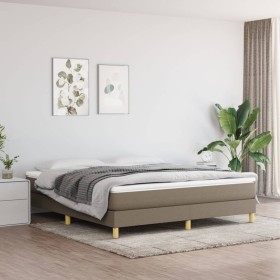 Estructura de cama de tela gris taupe 160x200 cm