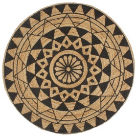 Alfombra de yute tejida a mano con estampado negro 90 cm de vidaXL, Alfombras - Ref: Foro24-133698, Precio: 38,70 €, Descuent...