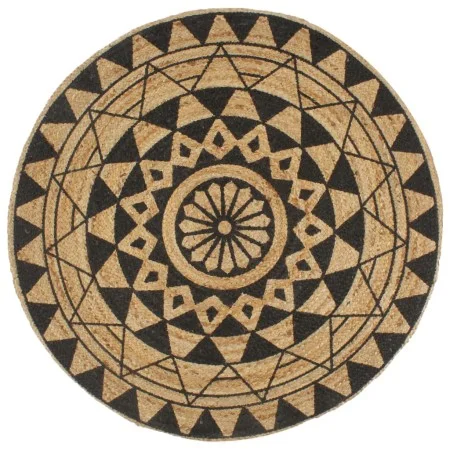 Alfombra de yute tejida a mano con estampado negro 90 cm de vidaXL, Alfombras - Ref: Foro24-133698, Precio: 37,73 €, Descuent...