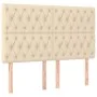 Box spring bed with cream fabric mattress 160x200 cm by vidaXL, Beds and slatted bases - Ref: Foro24-3131686, Price: 618,10 €...