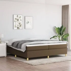 Dark brown fabric bed frame 200x200 cm by vidaXL, Beds and slatted bases - Ref: Foro24-3120988, Price: 124,62 €, Discount: %