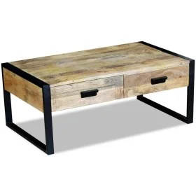Couchtisch mit 2 Schubladen aus massivem Mangoholz 100x60x40 cm von vidaXL, Couchtisch - Ref: Foro24-243297, Preis: 284,27 €,...